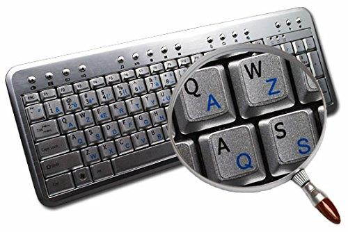 ITALIAN - ENGLISH NOTEBOOK NON-TRANSPARENT SILVER KEYBOARD STICKERS