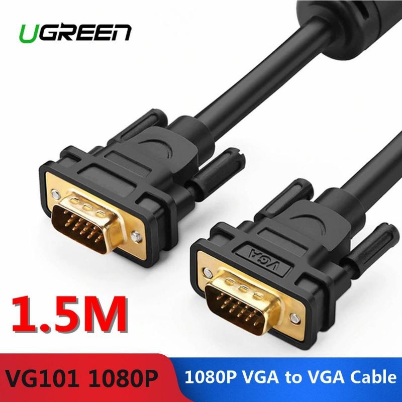 Ugreen VG101 1080P VGA to VGA Cable Male to Male Shielding Video Cable for HDTV PC - 1-30M - 1.5m