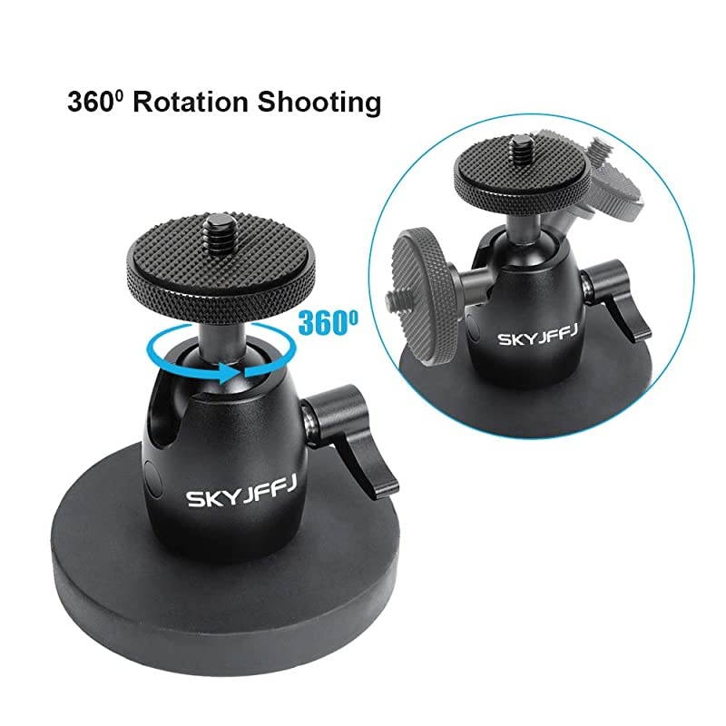 Camera Mount and Camera Stand Foot Nootle Mini Ball Head Heavy Duty Metal Securely Attaches to Steel or Other Surfaces