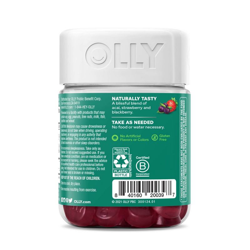 OLLY Muscle Recovery Sleep Gummies - Berry - 40ct