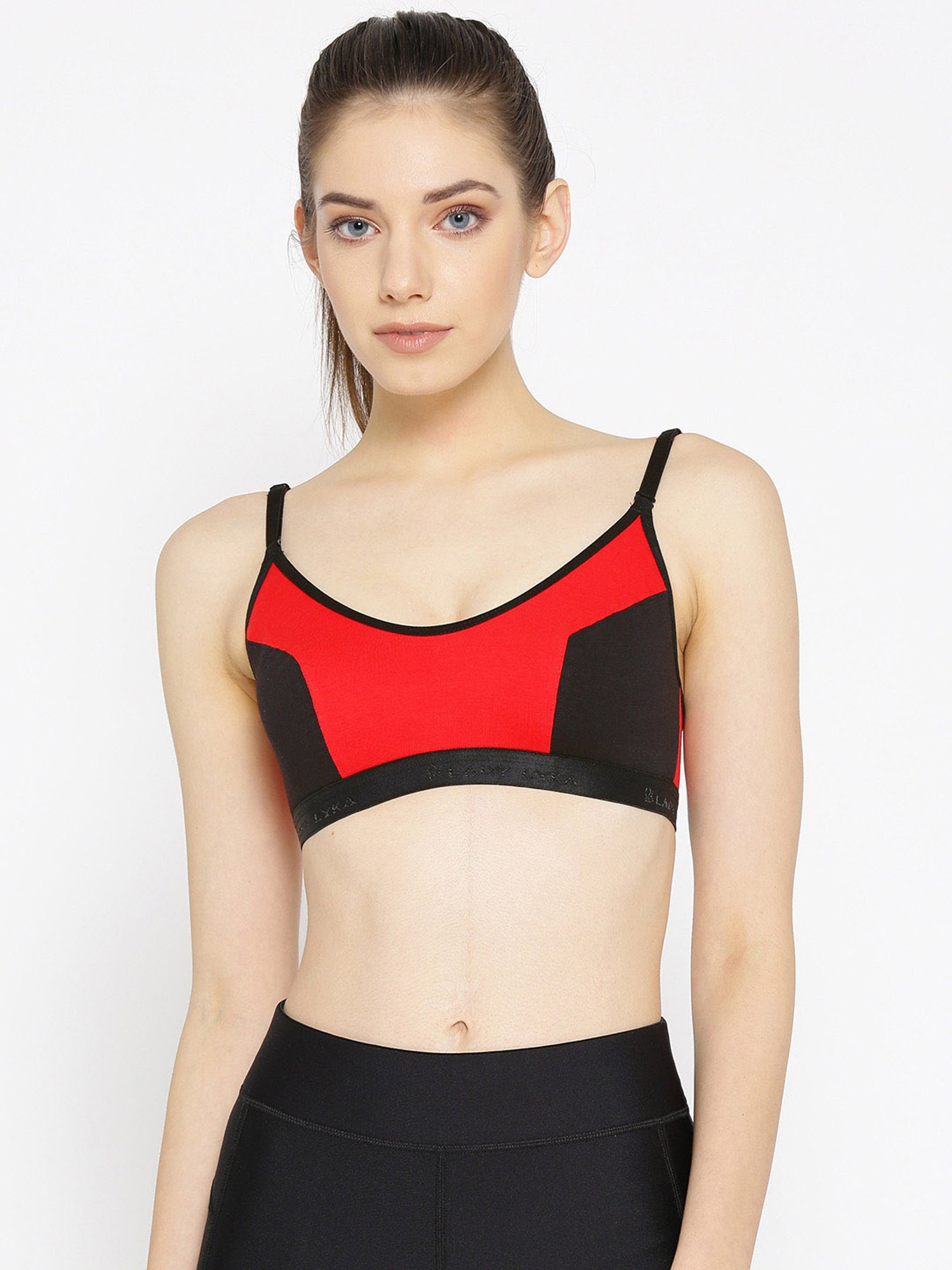 Lady Lyka Multicolor Non Wired Non Padded Sports Bra (Pack Of 2)