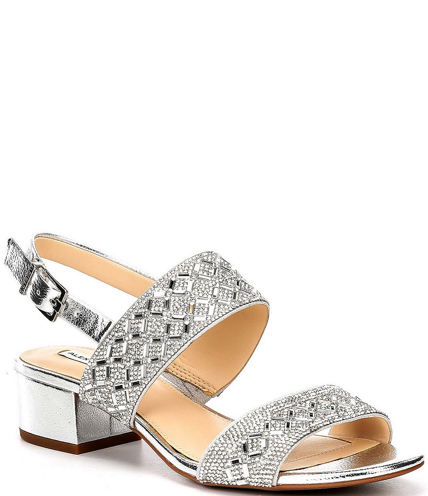 Alex Marie CalinaTwo Rhinestone Block Heel Sandals