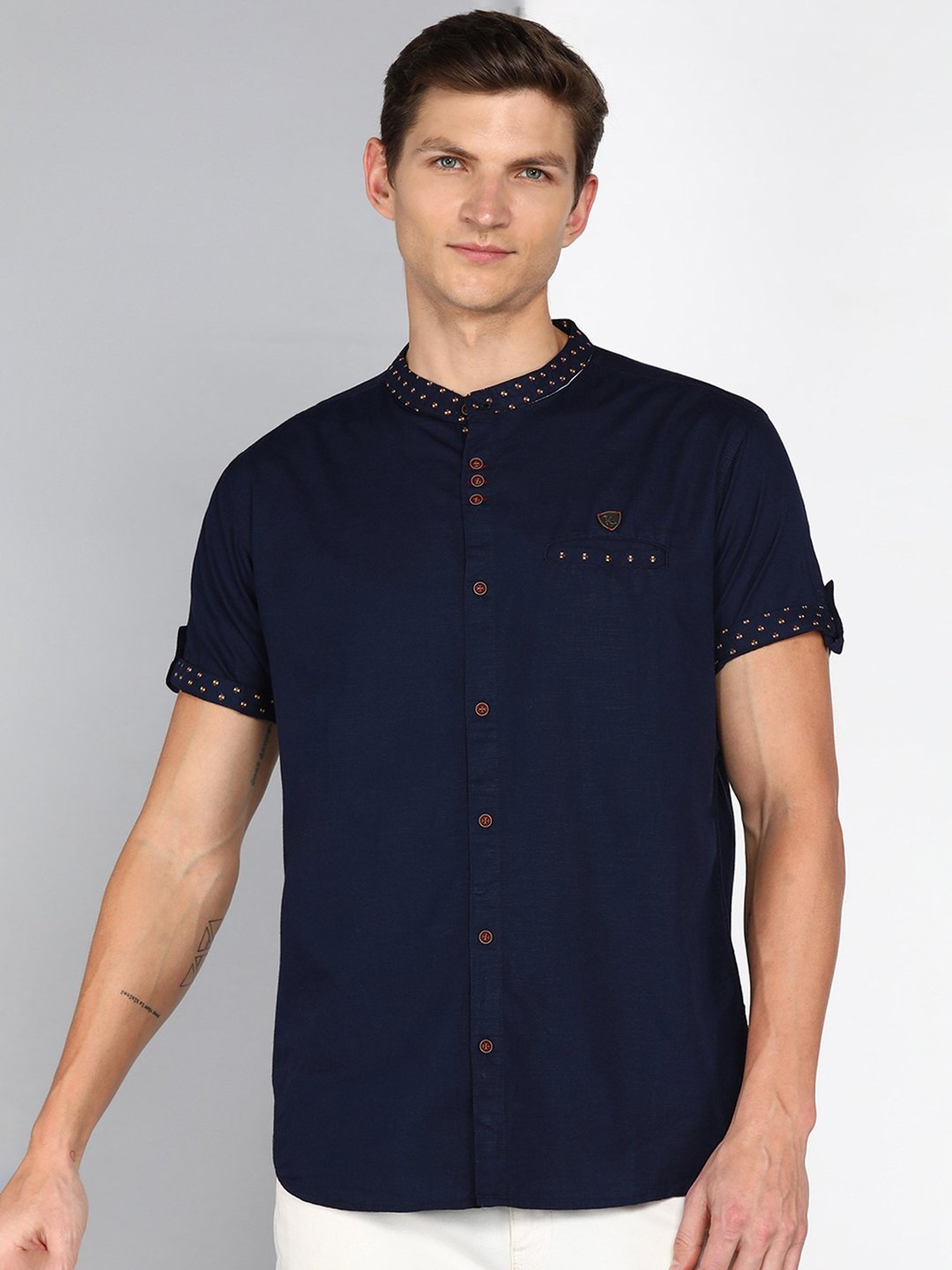 Kuons Avenue Navy Slim Fit Shirt