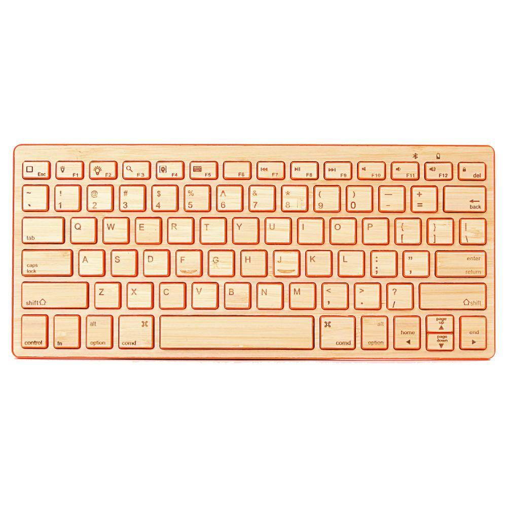 Impecca KBB78BTO Bamboo Bluetooth Keyboard - Orange