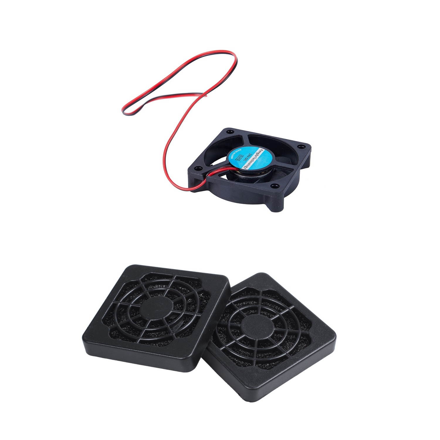 2 Pcs Square Dustproof Filter 40Mm Pc Case Fan Mesh & 1 Pcs 3D Printer 24V Cooling Fan 50Mm Extruder Fan