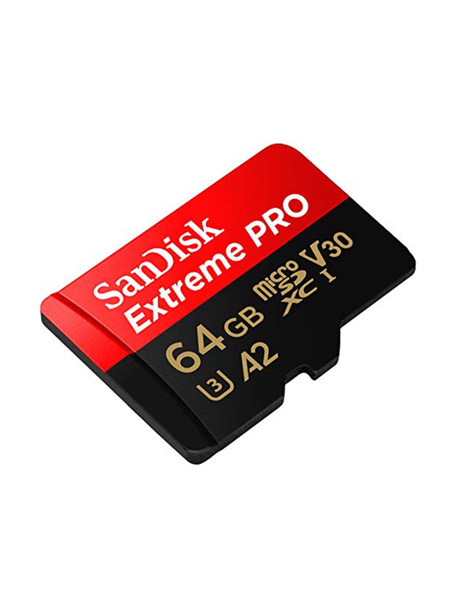 SanDisk 64GB Extreme Pro microSD UHS I Card (Red/Black)