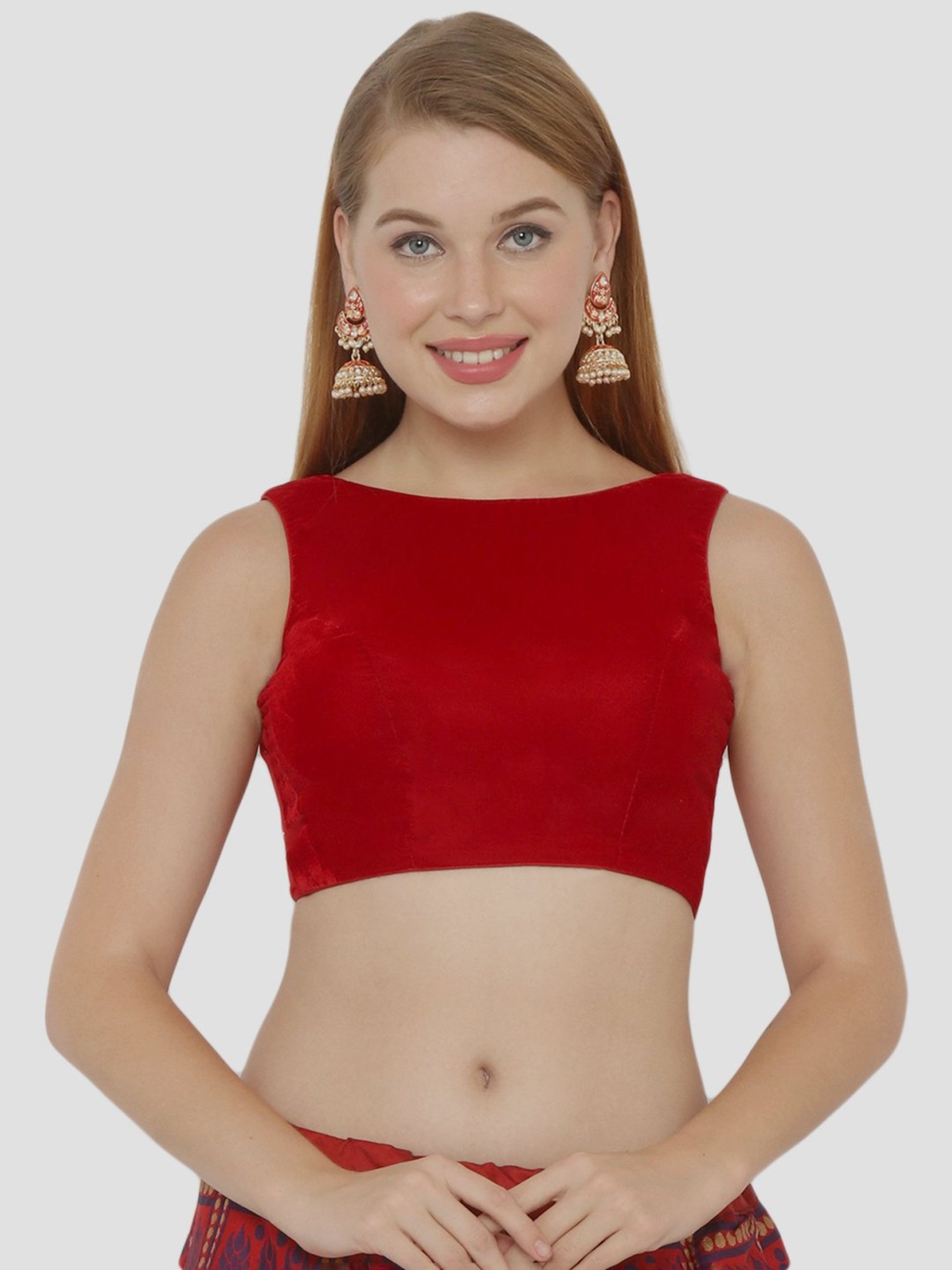 Salwar Studio Red Readymade Blouse