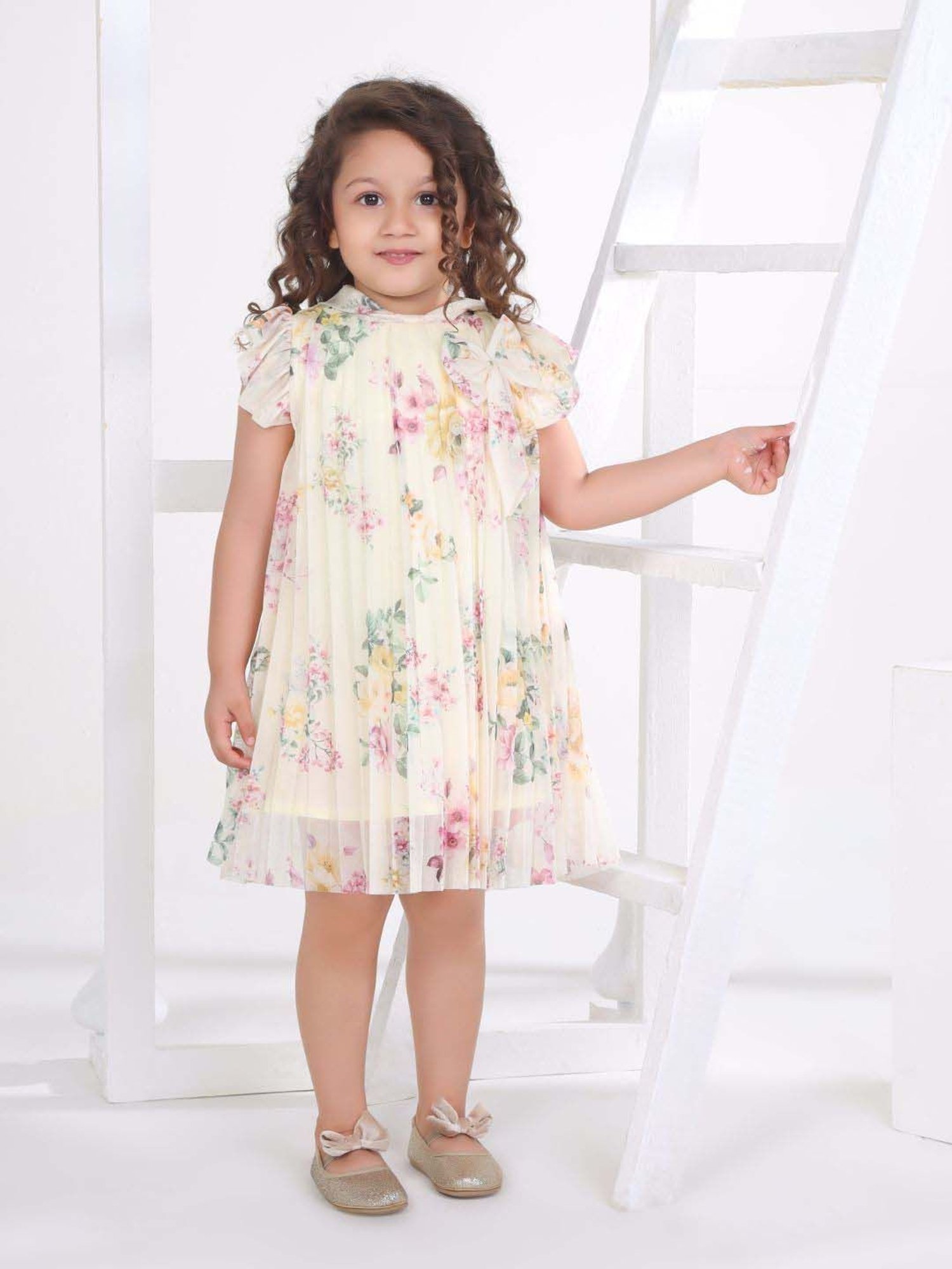 Peppermint Girls Yellow Floral Dress