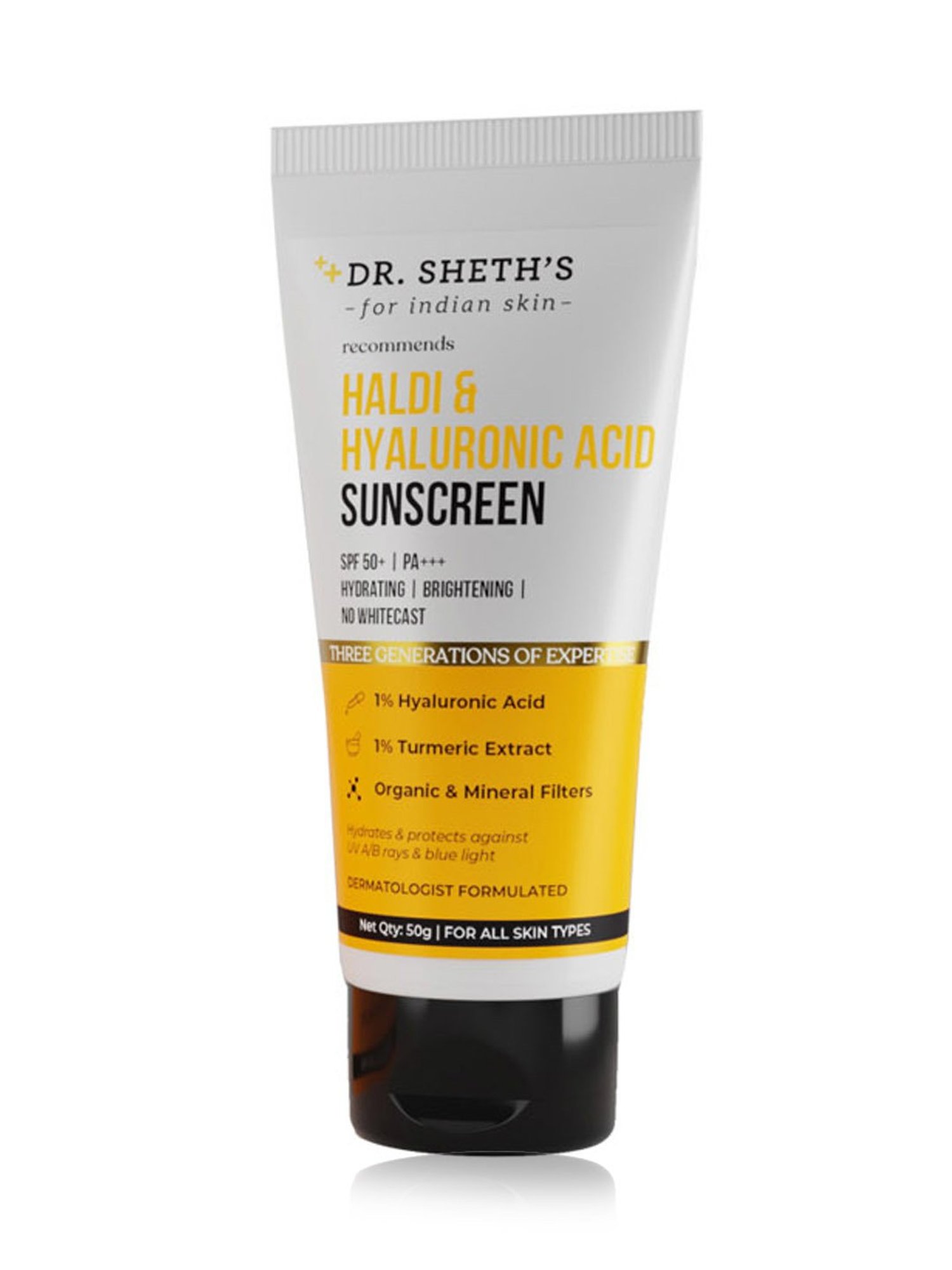 Dr. Sheth's Haldi & Hyaluronic Acid Sunscreen - 50 gm