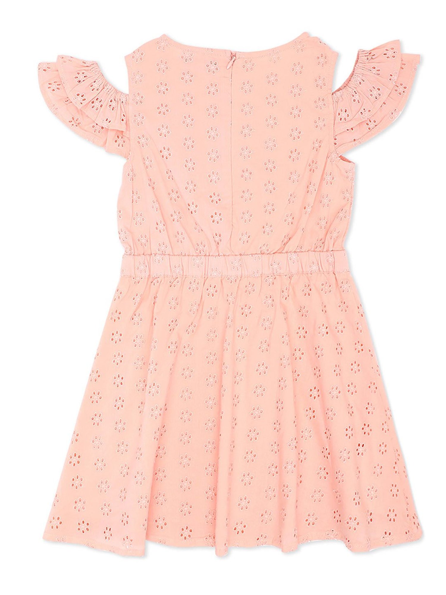 United Colors of Benetton Kids Peach Self Design Dress