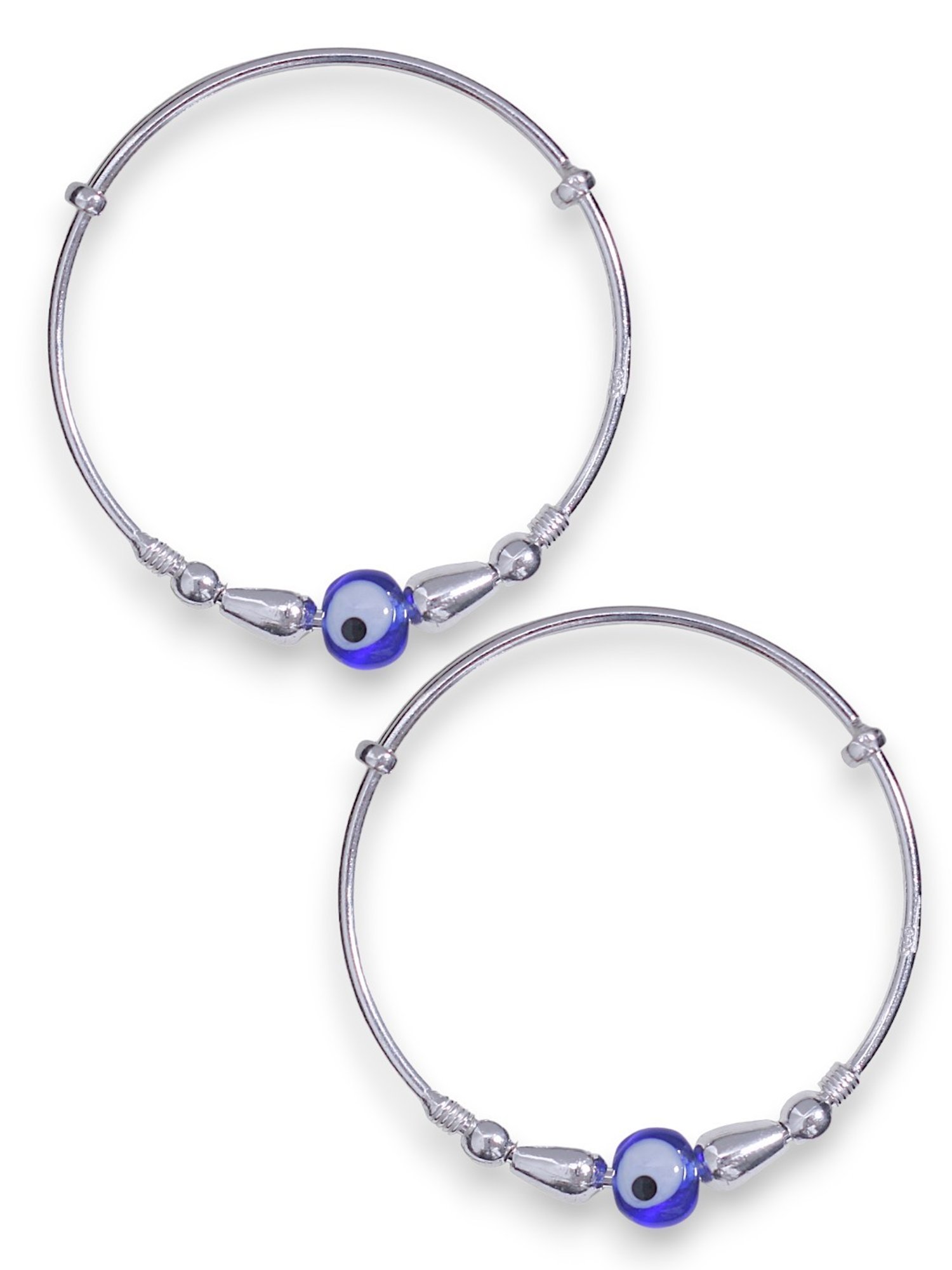 Taraash 925 Sterling Silver Evil Eye Nazariya Bangle for Kids