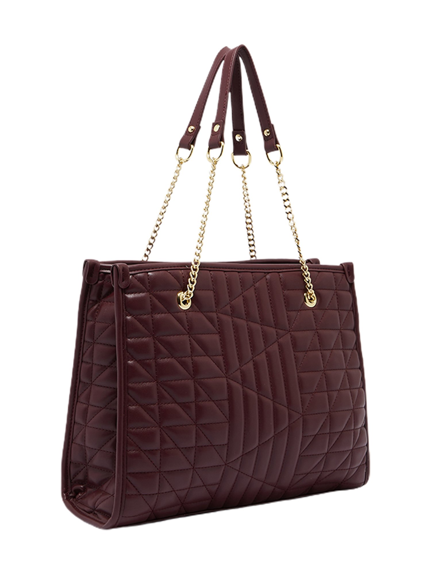 Beverly Hills Polo Club Burgundy Quilted Handbag