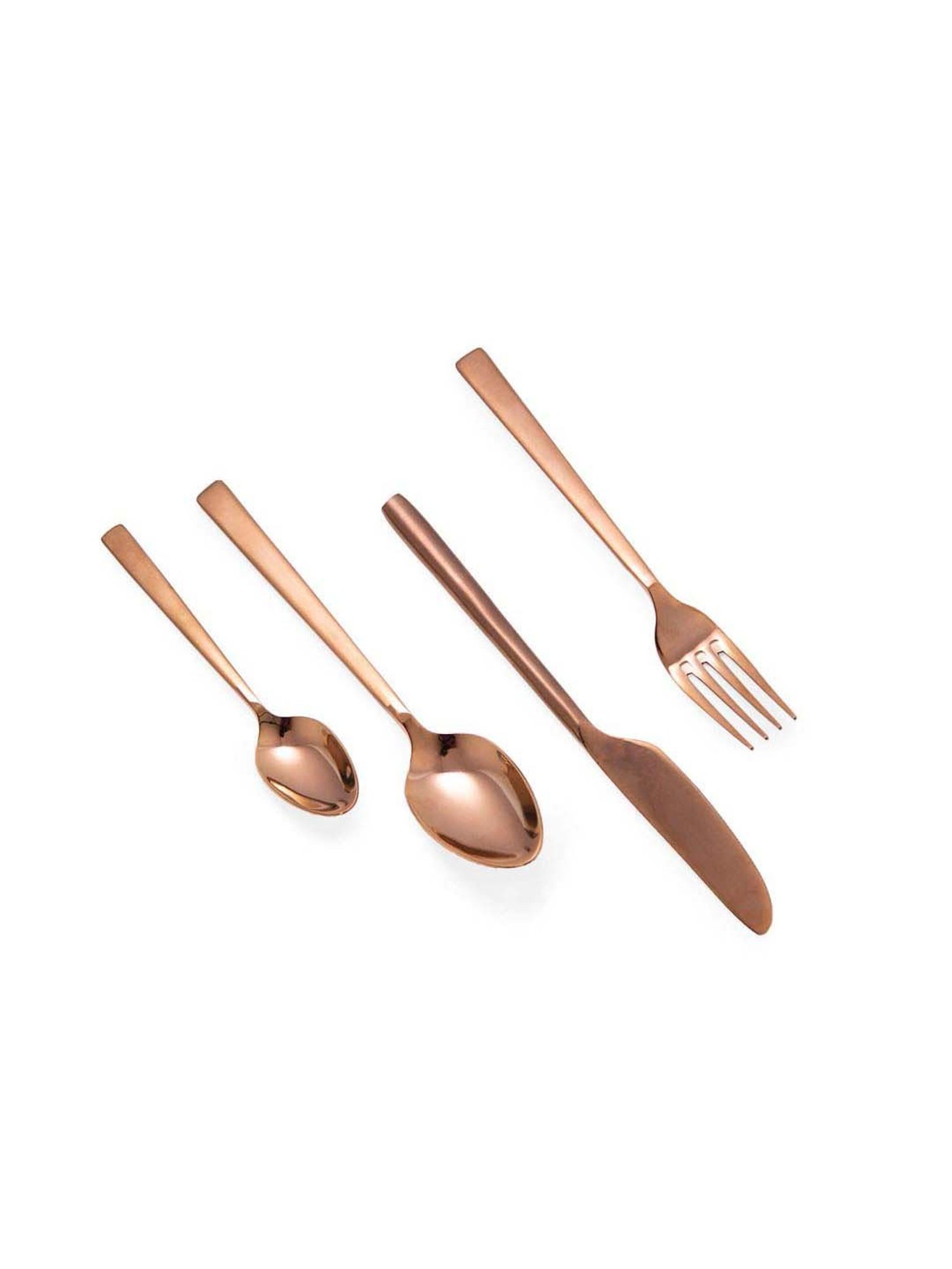 ellementry Enigma Rose Gold Stainless Steel 4 Piece Cutlery Set