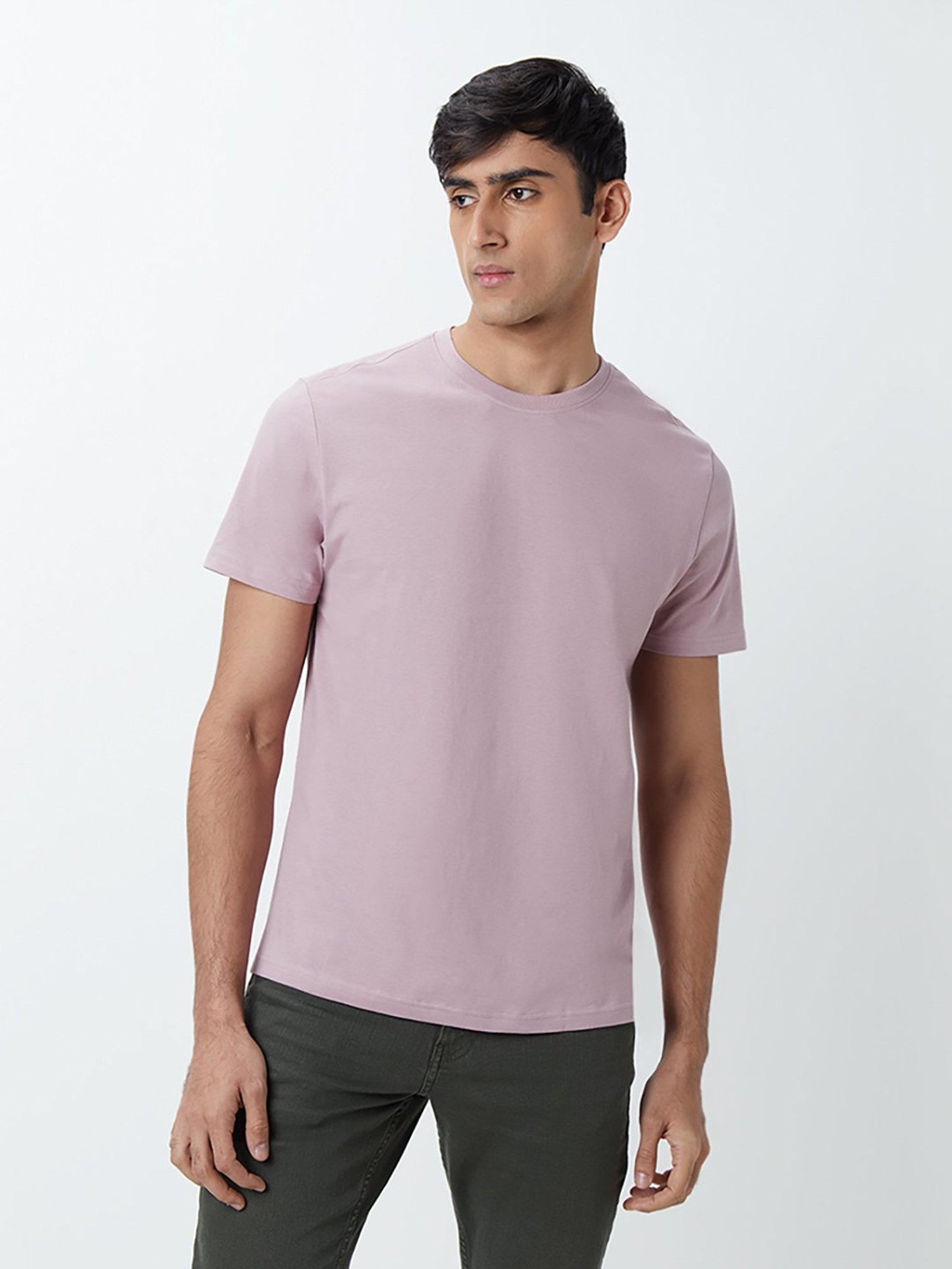 WES Casuals by Westside Lilac Eco-Save Slim-Fit T-Shirt