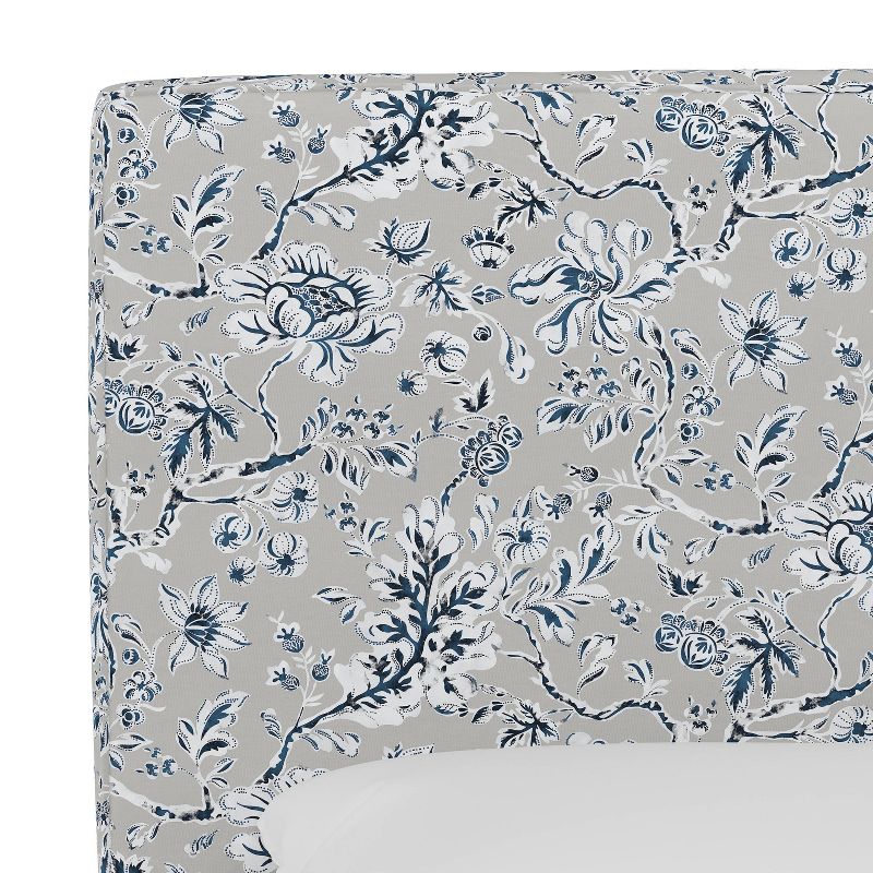 Queen Box Seam Headboard Indian Blockprint Gray - Skyline Furniture