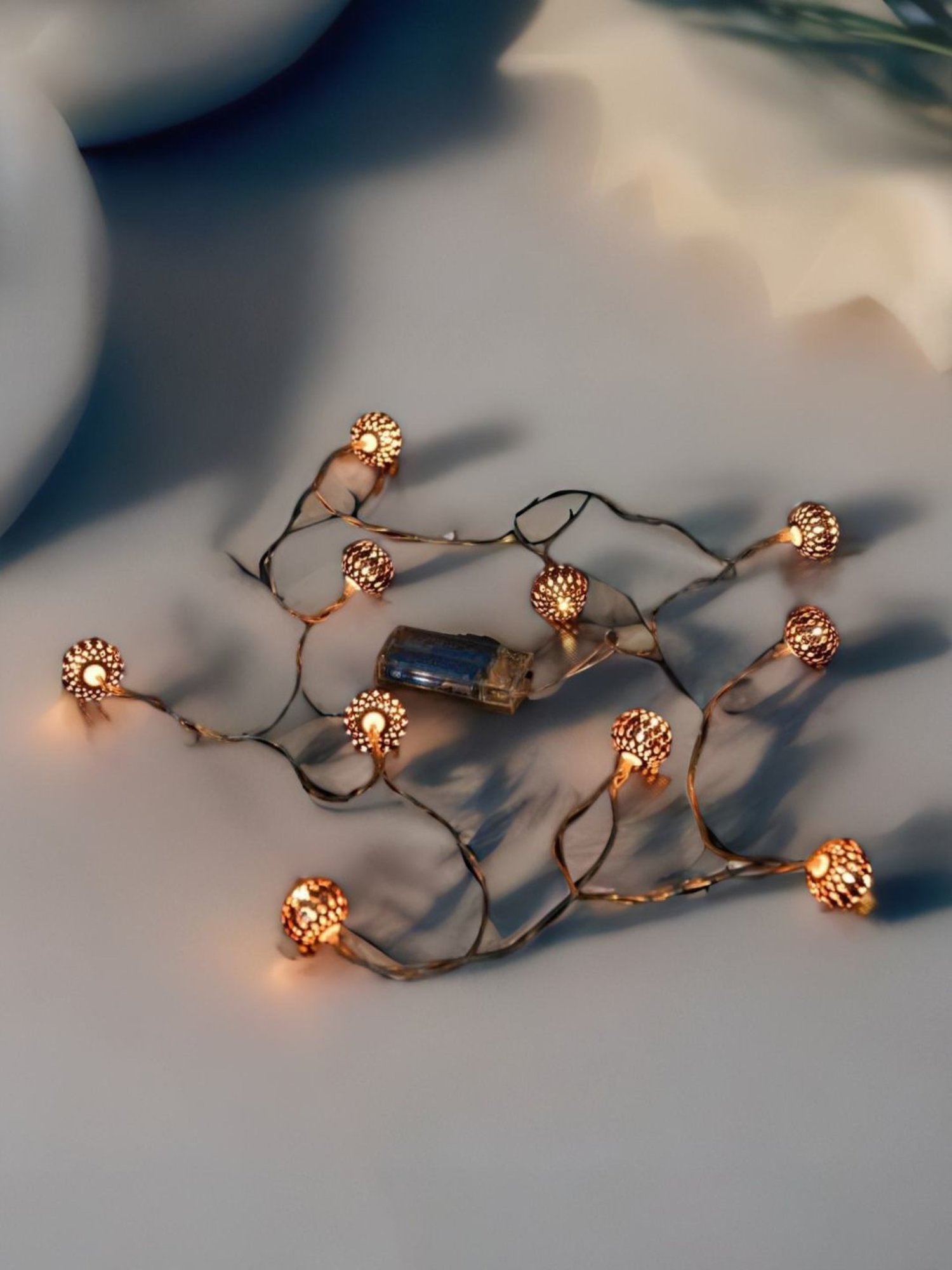 @home Brown Plastic 10-In-1 Festiva Sphere String Light