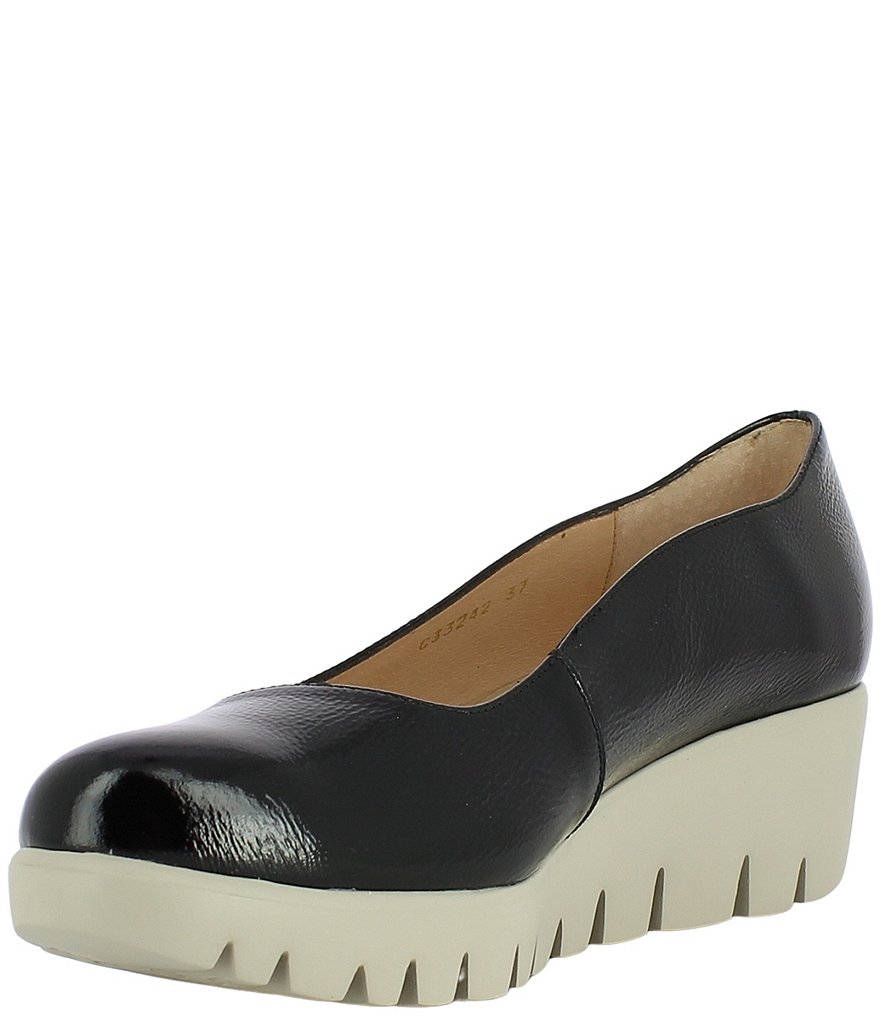 Wonders Loulou Patent Leather Extra Light Platform Wedge Pumps