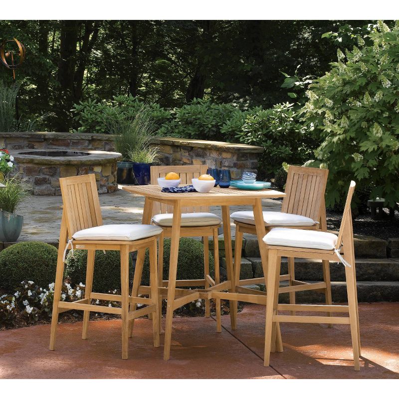 Islay 36" Teak Square Patio Bar Table - Oxford Garden