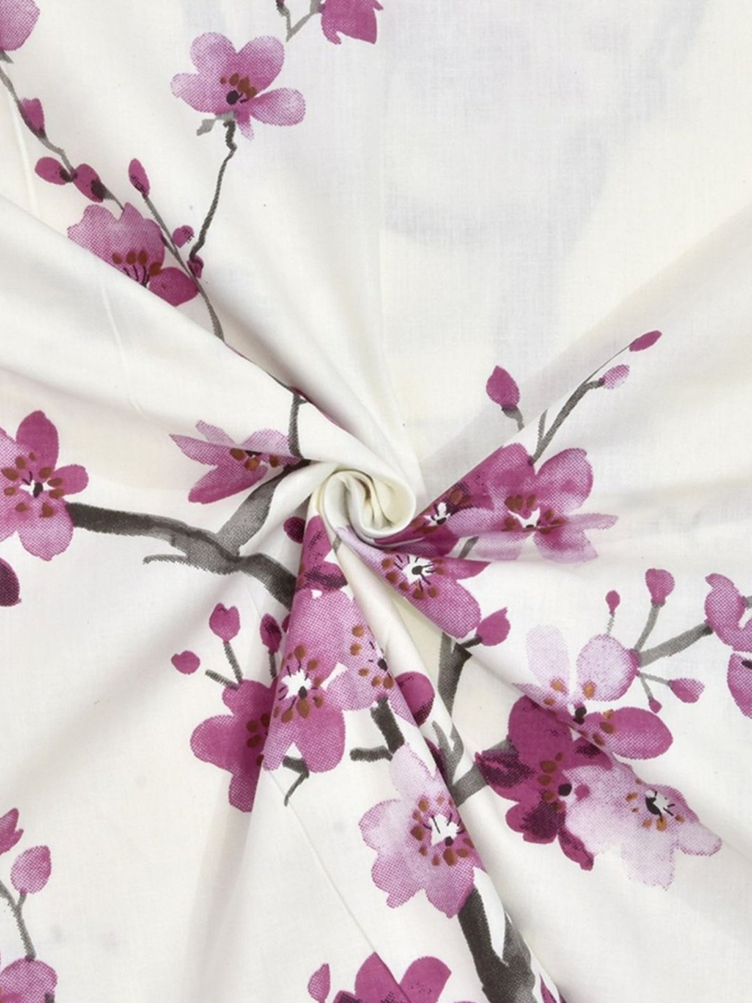 Haus & Kinder Floral Grace Printed Pink 186 TC Cotton Bed Sheet with 2 Pillow Covers