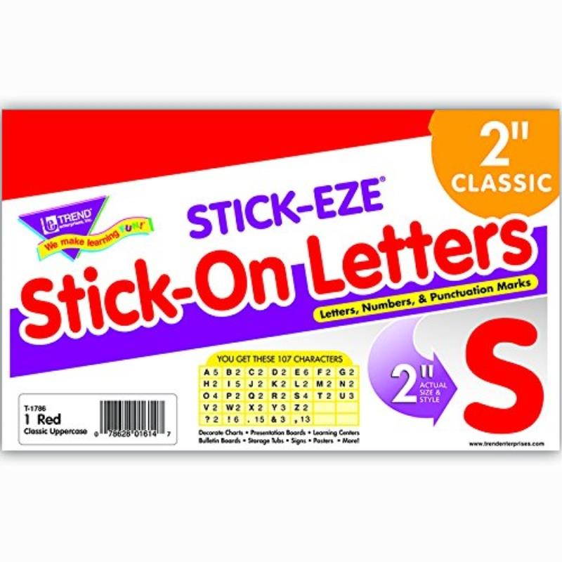 Stick-Eze 2 In Letters & Marks Red