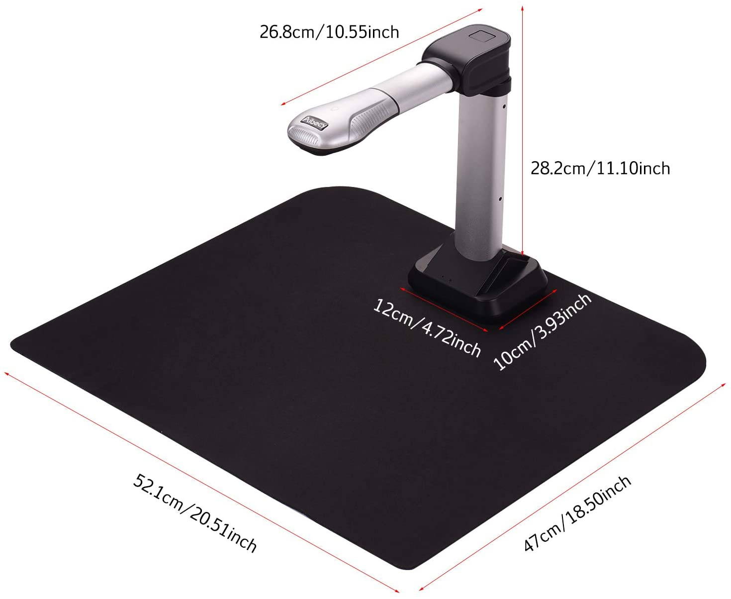 BK51 USB Document Camera Scanner Capture Size A3 HD 16 Mega-pixels High Speed Scanner with LED Light for ID Cards Passport Books Watermarks Setting PDF Format Export for Classroom Office scanner
