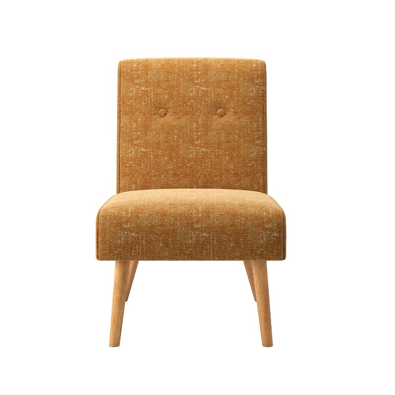 Set of 2 Webster Button Tufted Armless Chair Textured Chenille Orange - Handy Living