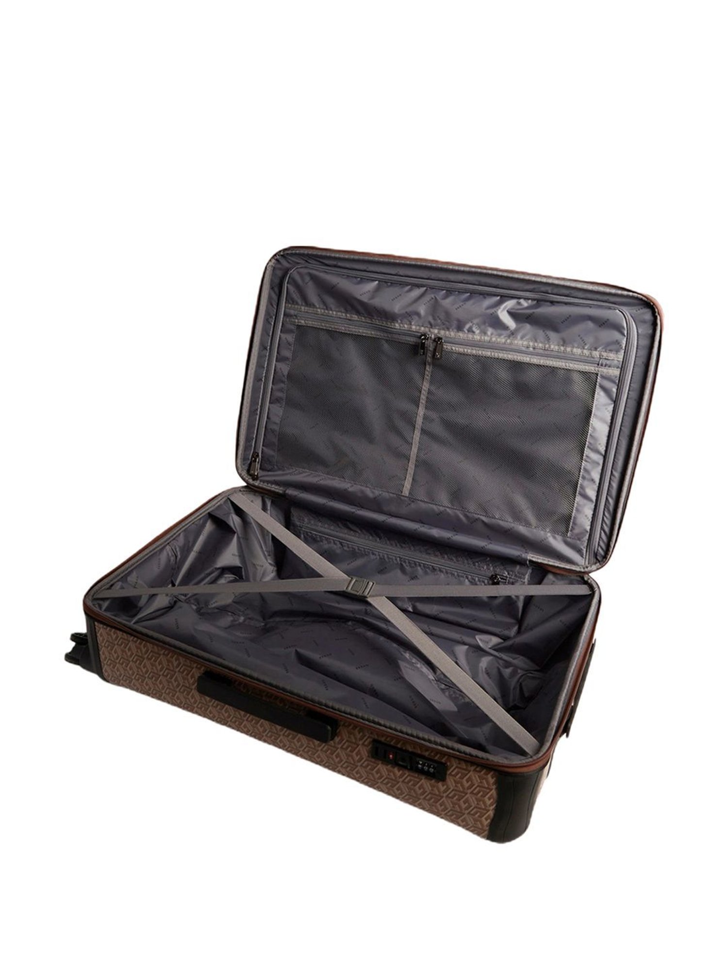 GUESS Beige 8 wheels Free Size HardCabin Trolley Bag