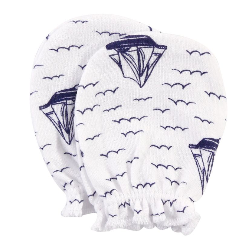 Hudson Baby Infant Boy Cotton Scratch Mittens, Sail The Sea, 0-6 Months