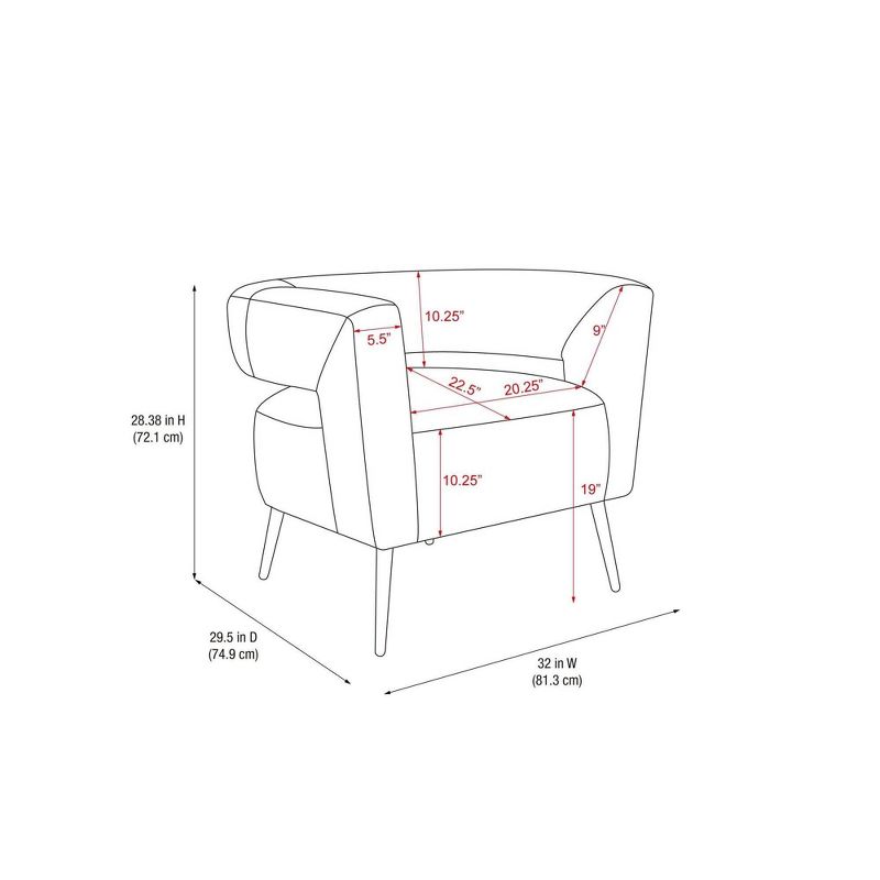 Taylor Accent Chair with Brass Golden Legs Velvet Black - CosmoLiving by Cosmopolitan