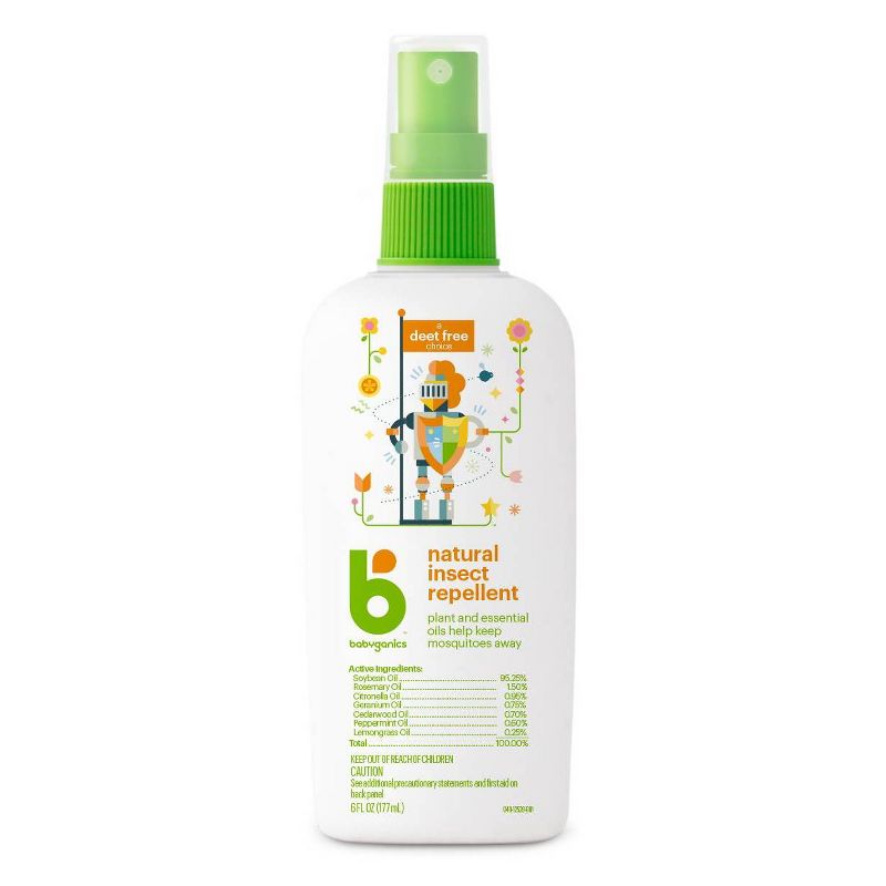 Babyganics Natural DEET-Free Insect Repellent - 6oz Spray Bottle