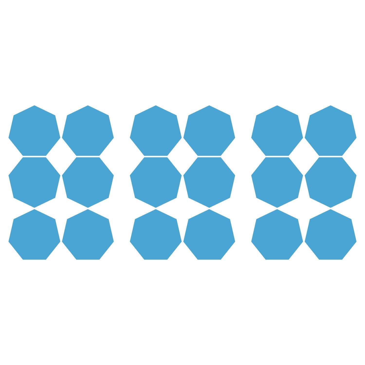 LiteMark 3.5 Inch Yellow Heptagon Decals - Pack of 18