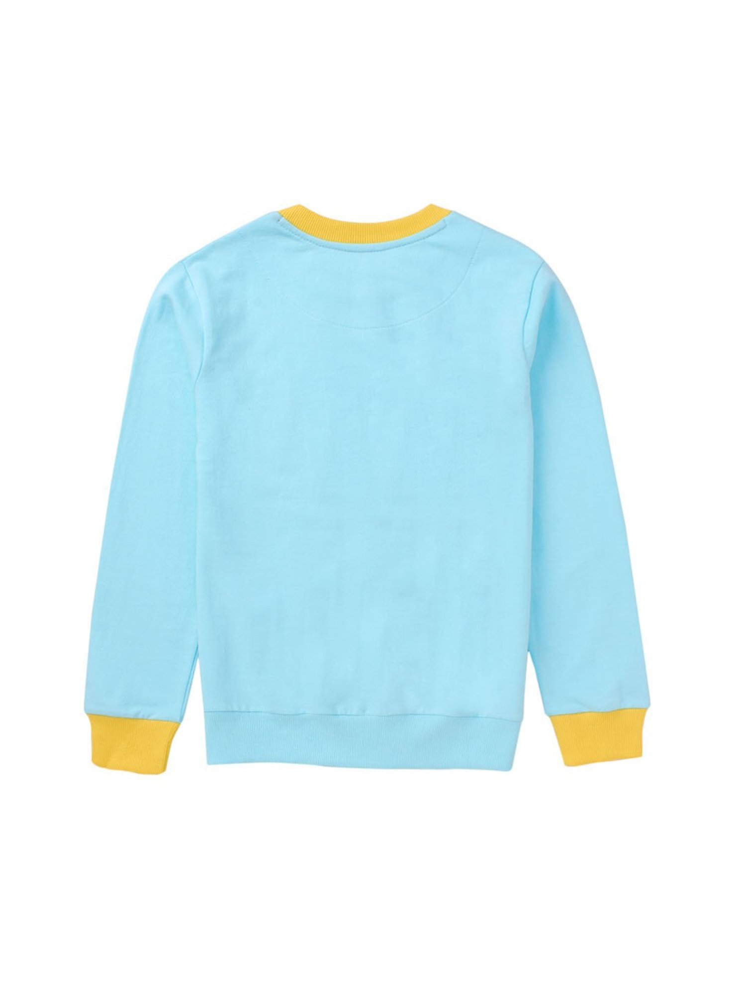 Cub McPaws Kids Blue & Yellow Printed Sweatshirt