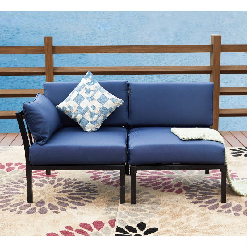 Corner Armless Patio Loveseat - Patio Festival