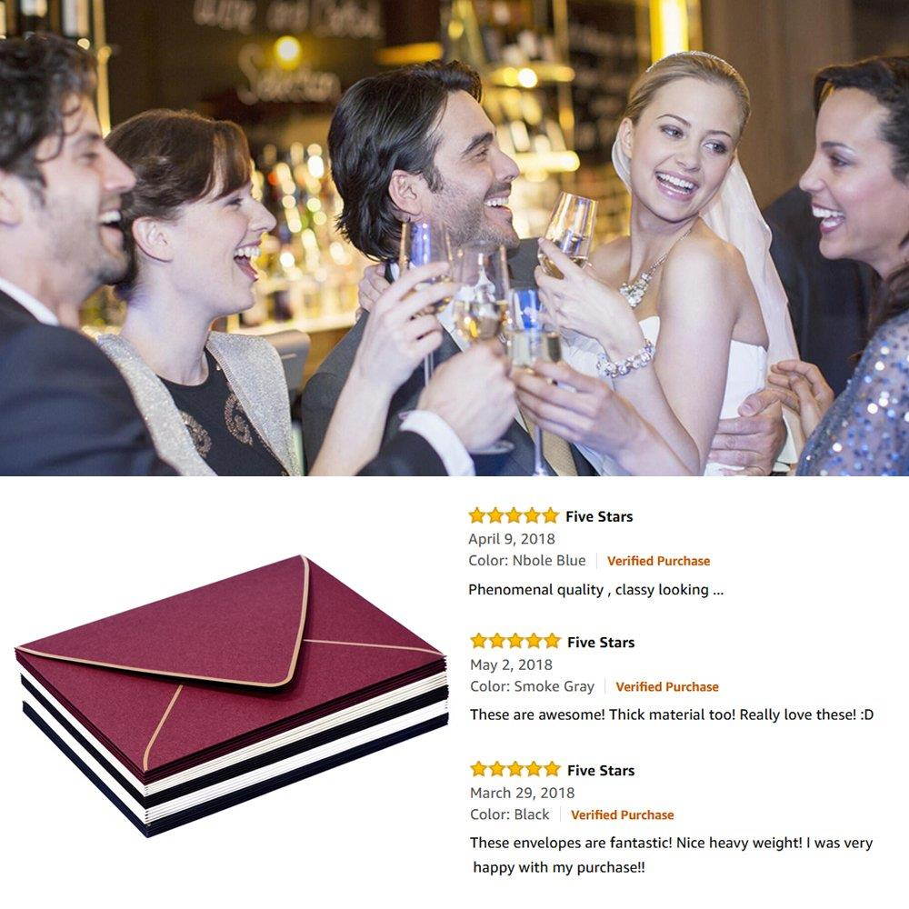 50 Pack, Size A7, 250GSM Luxury Invitation 5 x 7 Envelopes - For 5x7 Cards| Self Seal| Perfect for Weddings, Invitations, Photos, Graduation, Baby Shower| 5.25 x 7.25 Inches (Noble blue)