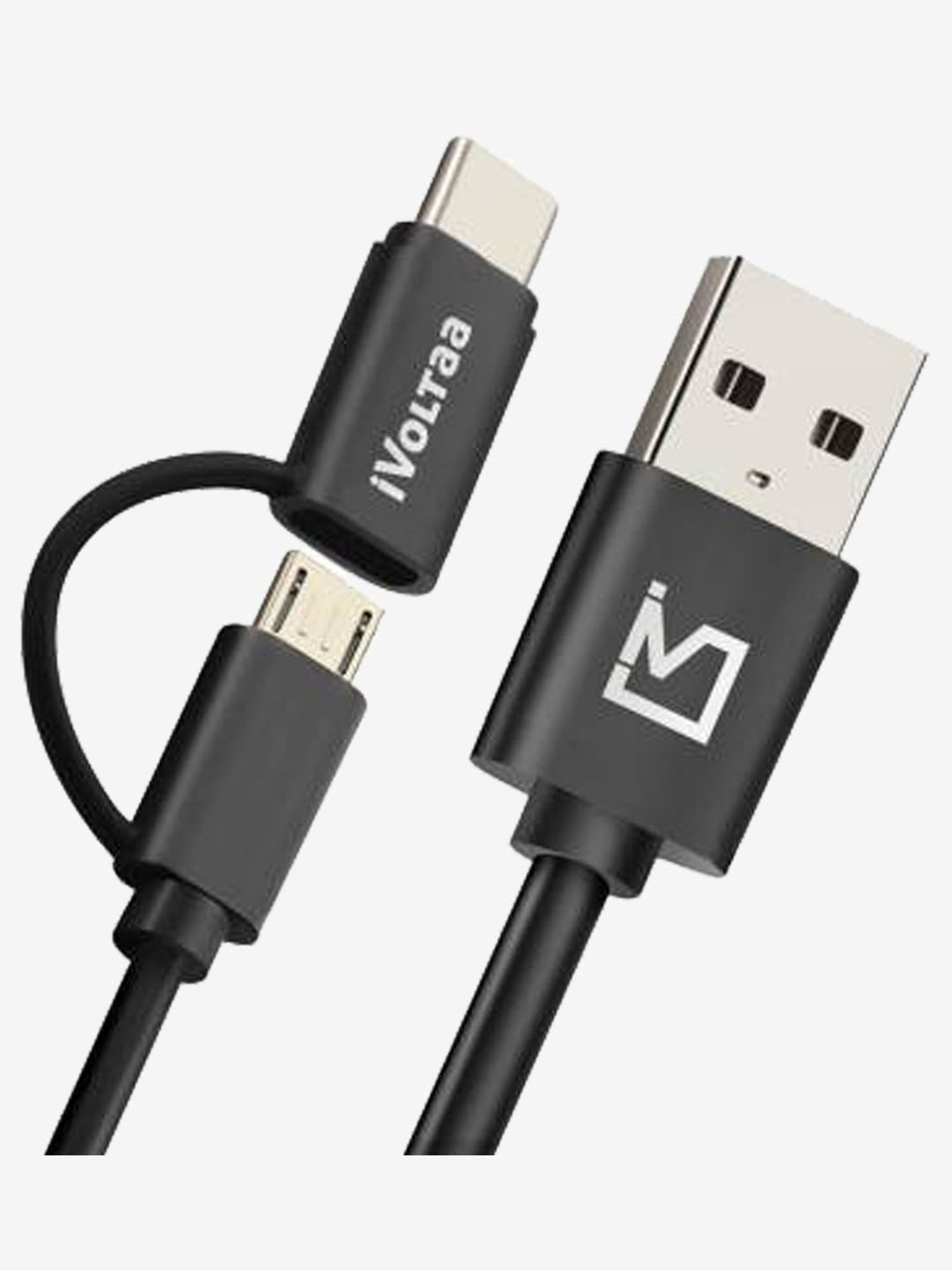 iVoltaa 2in1 Micro Type C 1 m Cable (Black)