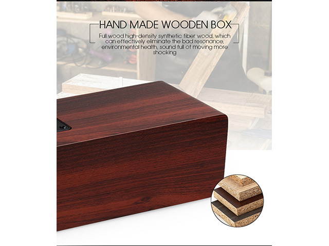 Autofeel Hifi Wireless Bluetooth Speaker Wireless Stereo Music FM Player  Subwoofer Heavy Bass Wood Home Audio Desktop Sound Bar Speakers Support Handsfree TF Card AUX For TV PC Computer