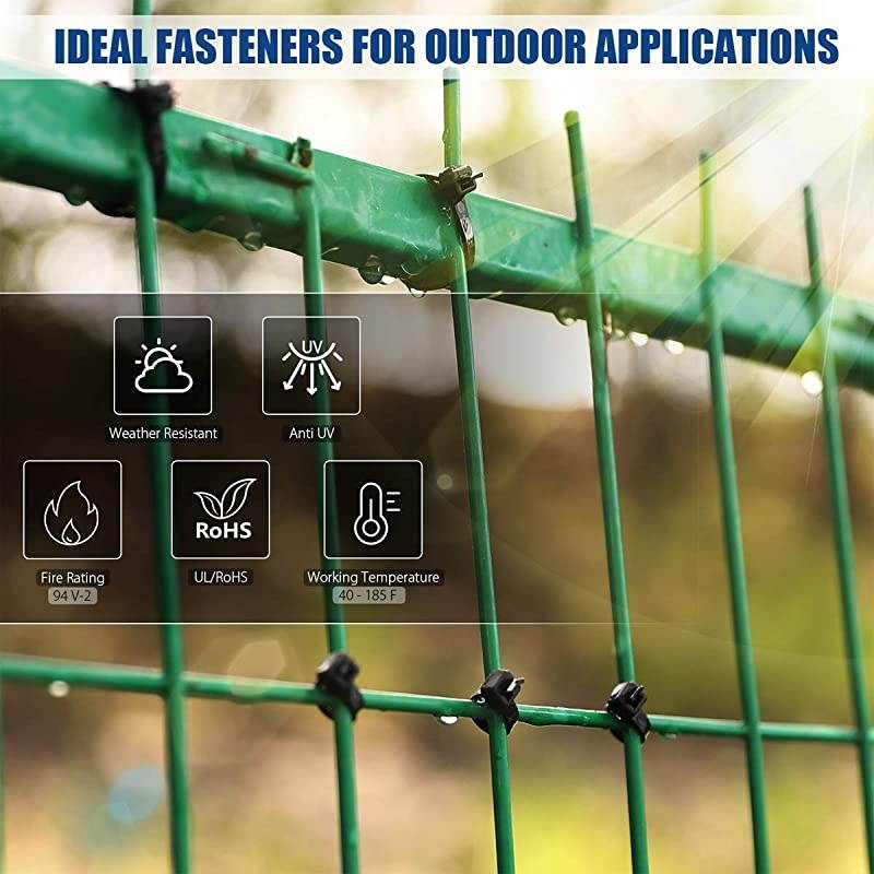 Zip Ties 10 Inch 200Pcs Industrial Nylon Zip Ties | Heavy Duty Self Locking Wire Tie Wraps with 50 lbs Tensile Strength UV Heat Resistant for Home Office Garage Multiple Use Black