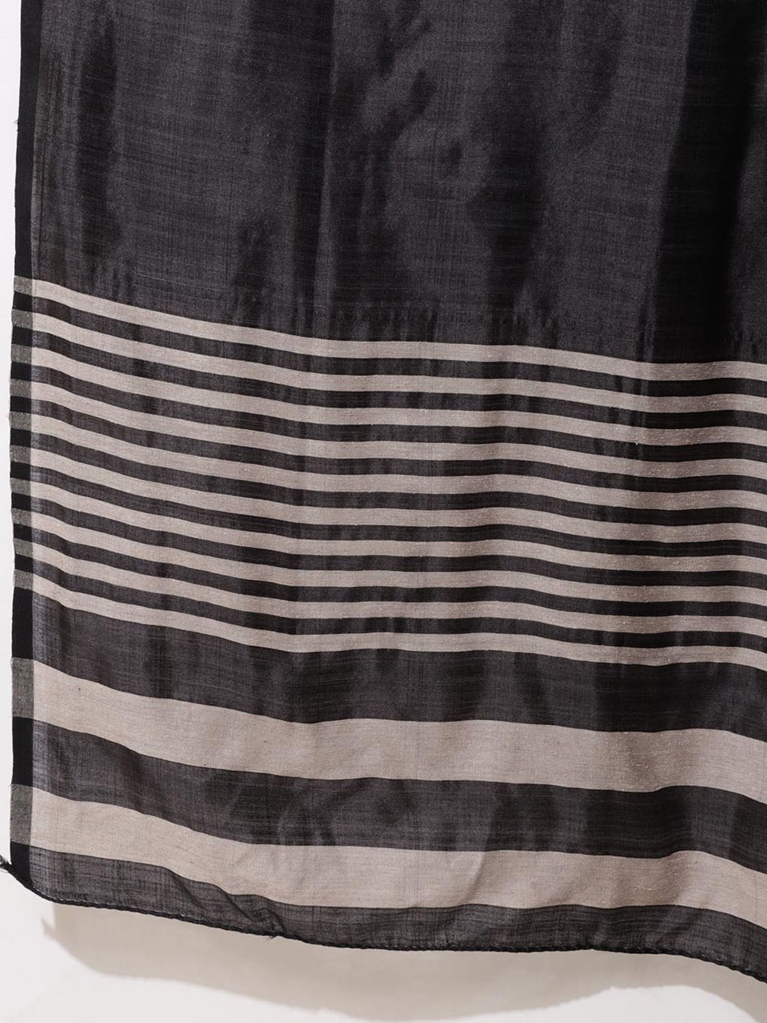 Fabindia Black Silk Blend Woven Stole