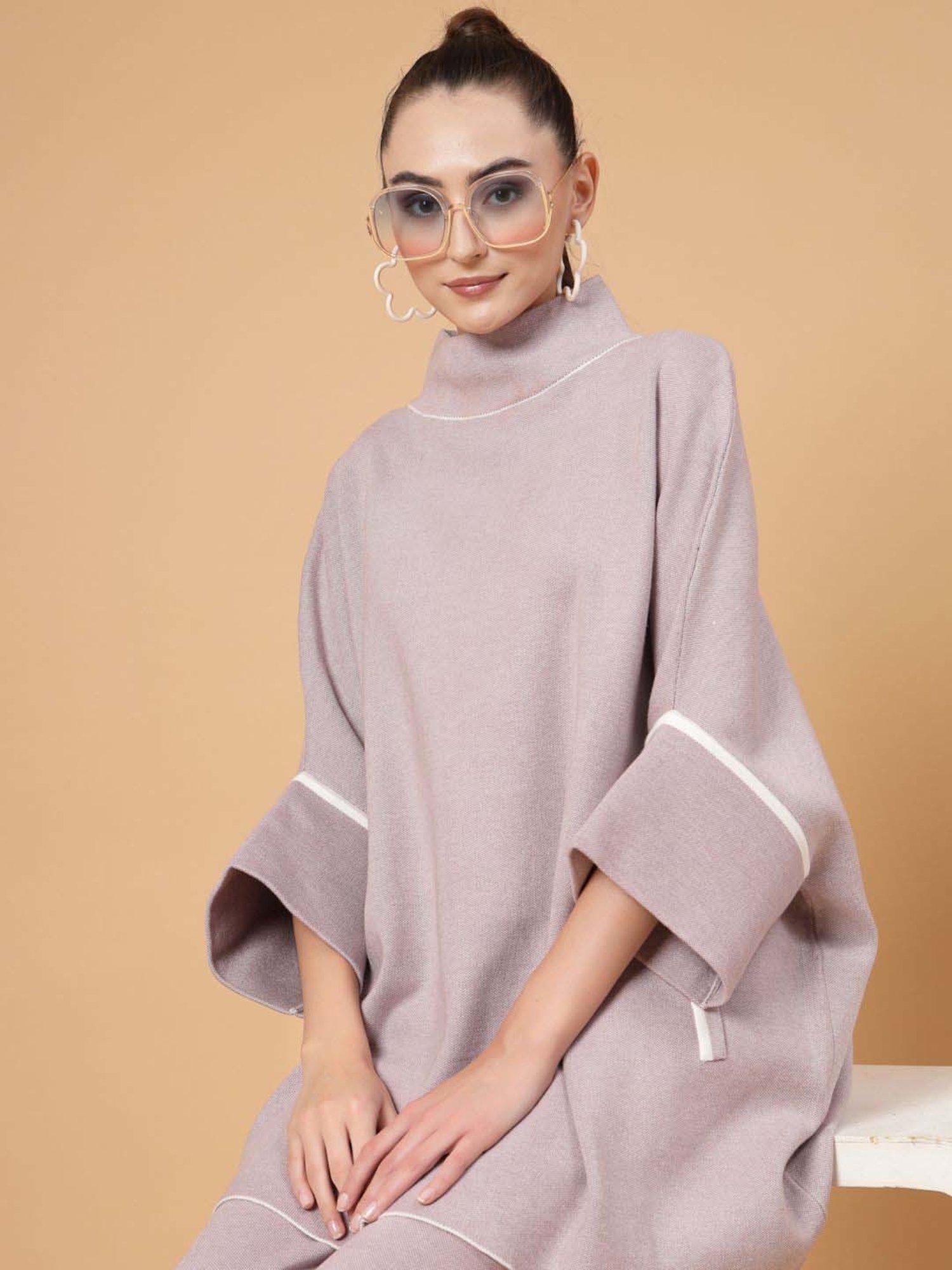 Mafadeny Lilac Plain Top Pants Set