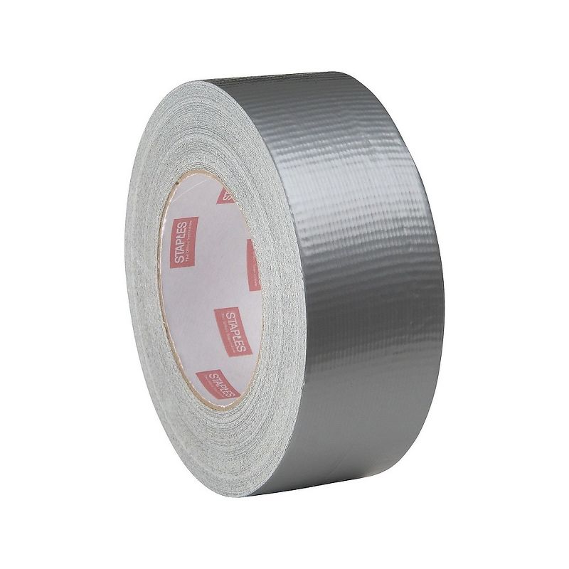 Staples Acrylic Utility Duct Tape Std Grade Silver 2" x 60 yds 1 Rl 468389