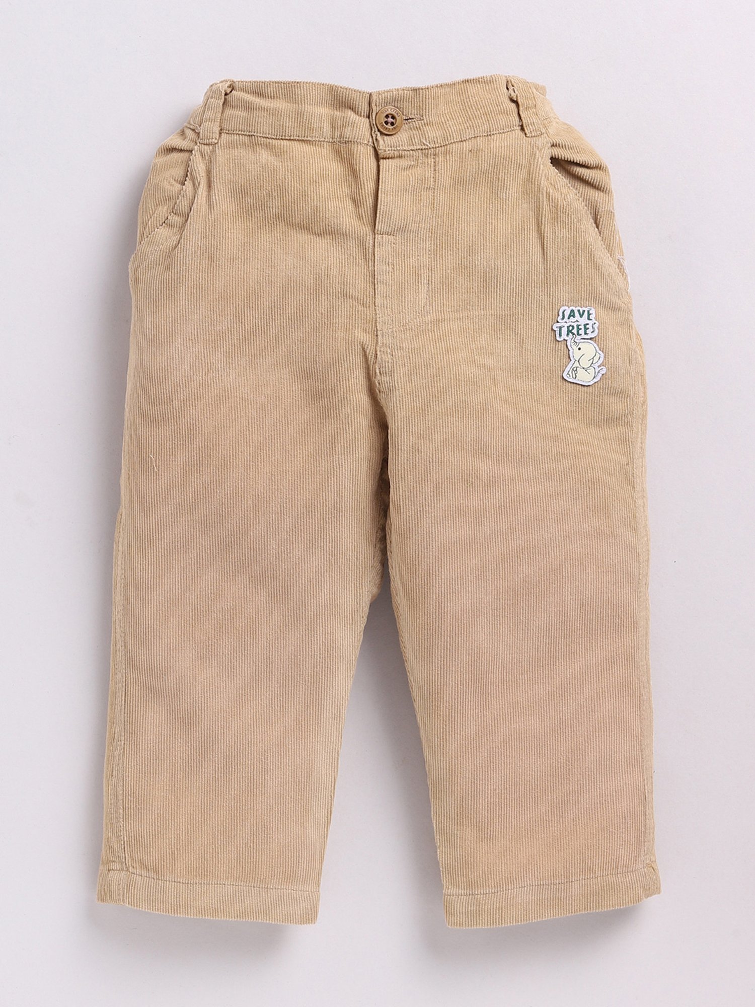 Dollar Kids Green & Beige Embroidered Full Sleeves T-Shirt with Jeans