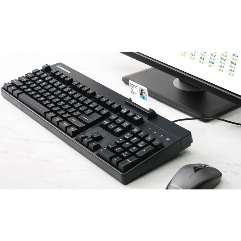 IOGEAR 104-Key Keyboard w/ Built-in Common Access Card Reader - Cable Connectivity - USB 2.0 Type A Interface - 104 Key - Windows, Mac OS, PC