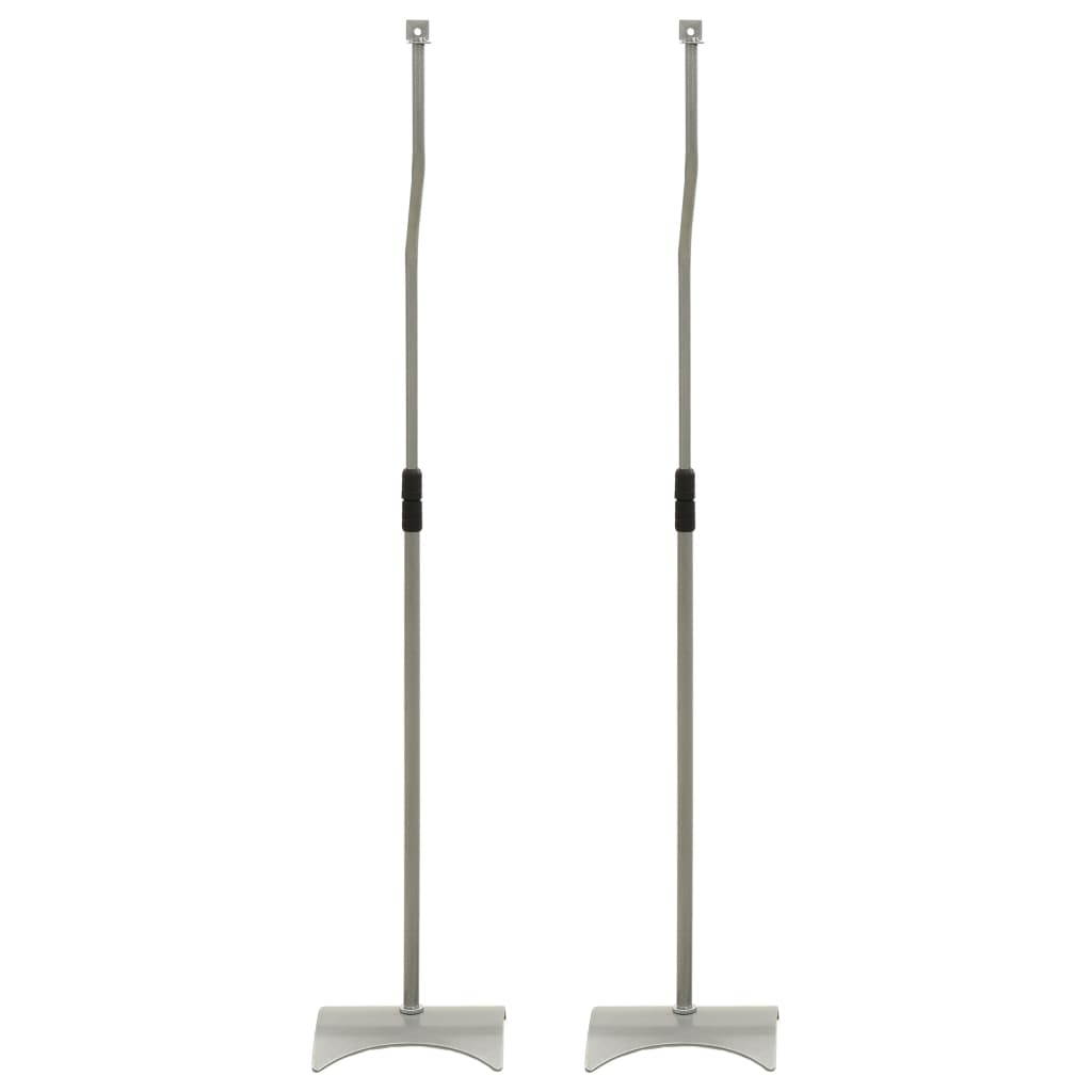 vidaXL Universal Speaker Stand Silver 2 pcs