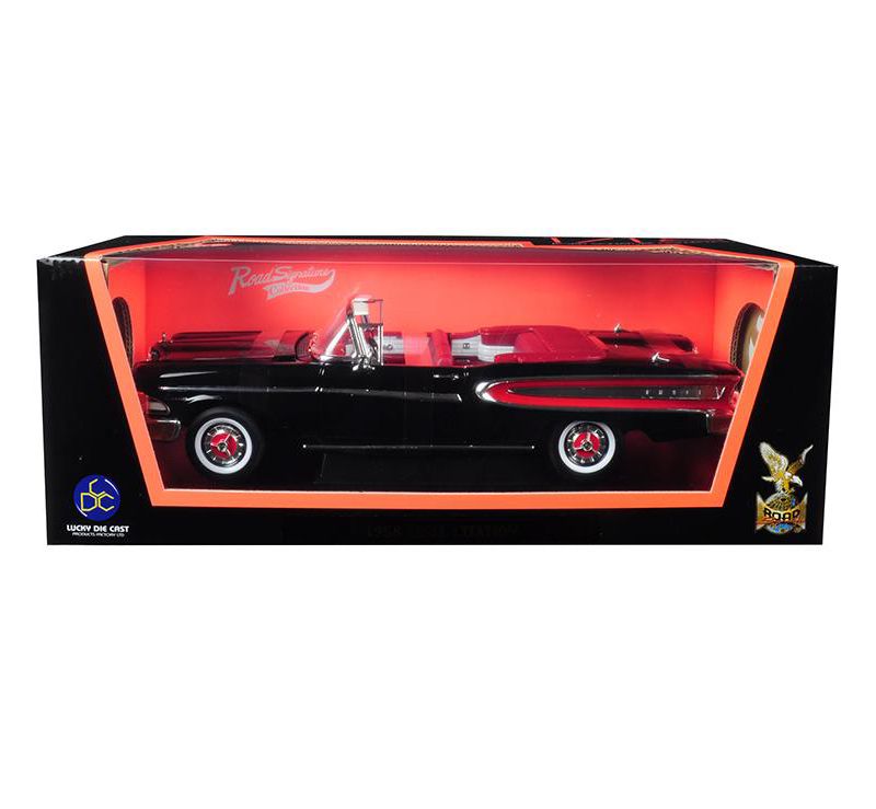1958 Edsel Citation Convertible Black 1/18 Diecast Model Car by Road Signature