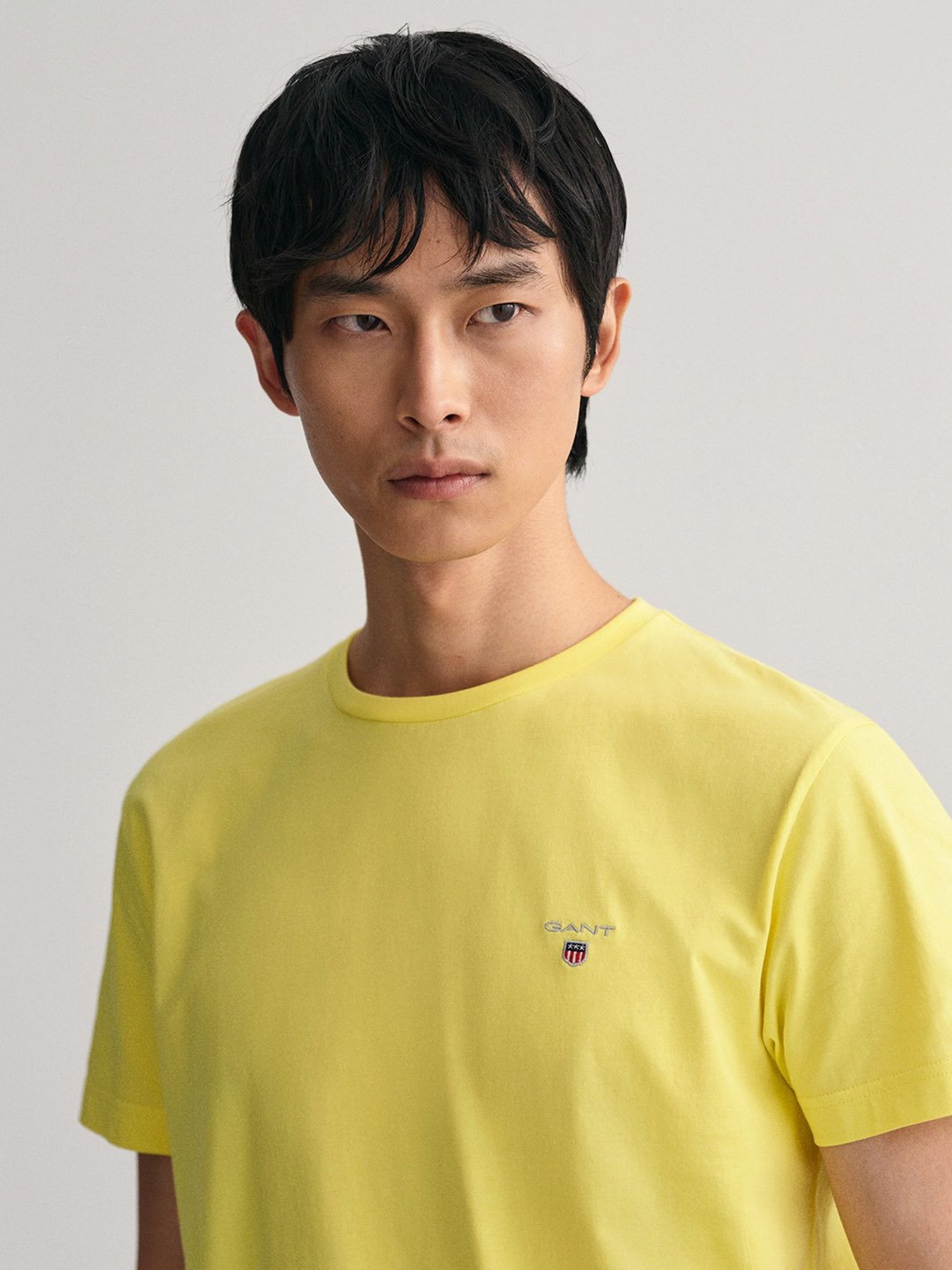 GANT Yellow Regular Fit Cotton Crew T-Shirt