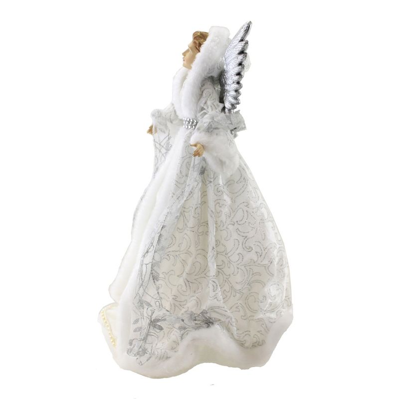 Tree Topper Finial 16.75" Angel Silver Wings Tree Topper Christmas Free Standing  -  Tree Toppers