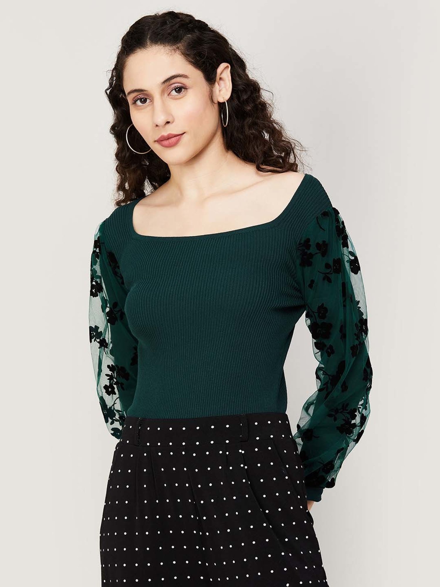 Code by Lifestyle Green Striped Top