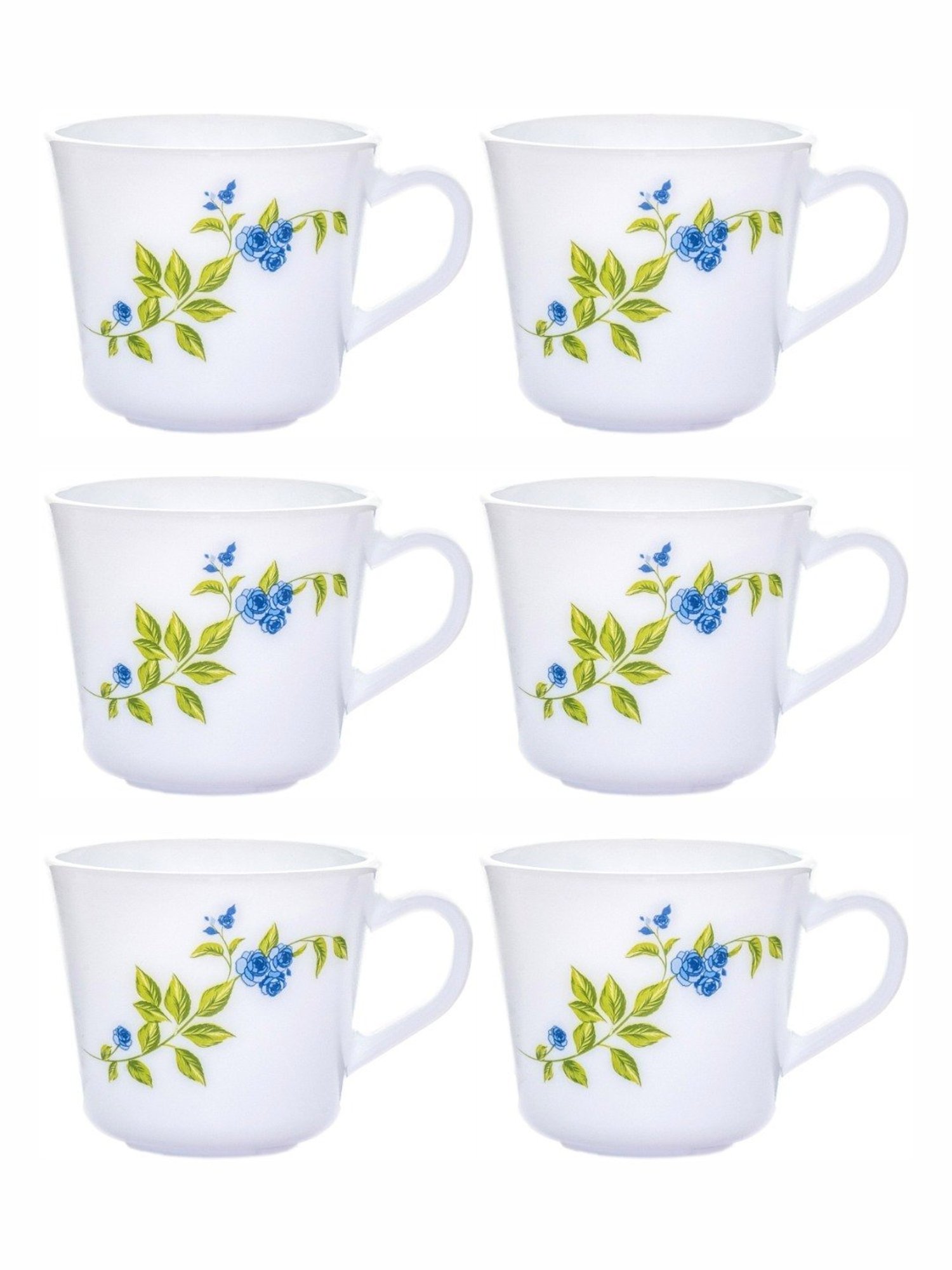 Cello White Opalware Tea & Coffee Mug - Set of 6