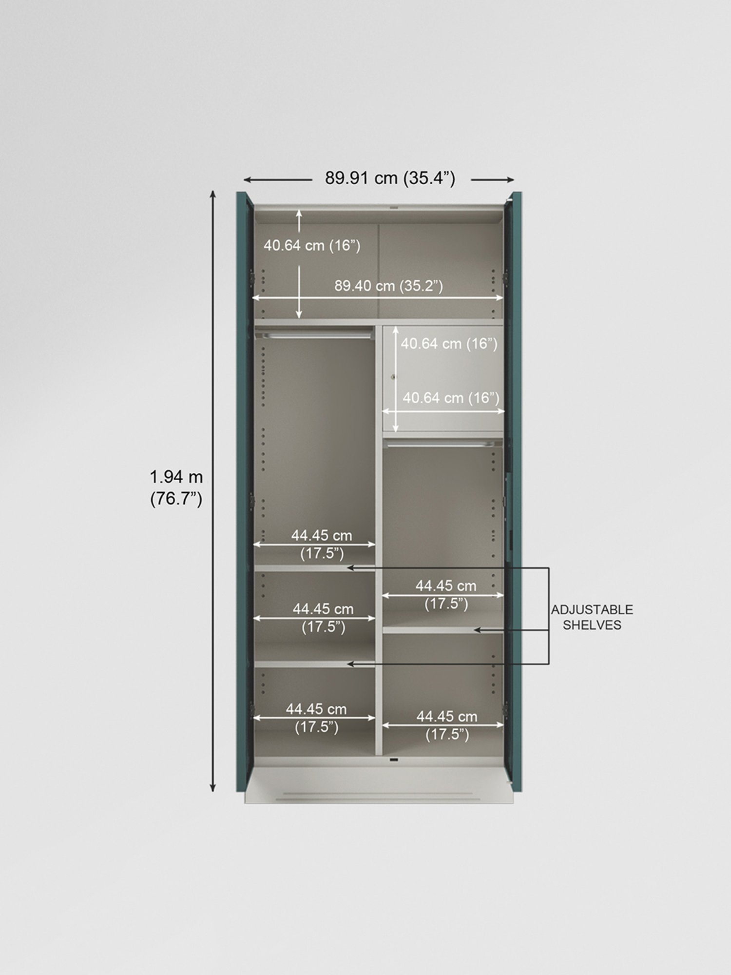 Godrej Interio Slimline 2-Door Steel Almirah, Tex Sea Pine (1-Year Warranty, 1 Locker)