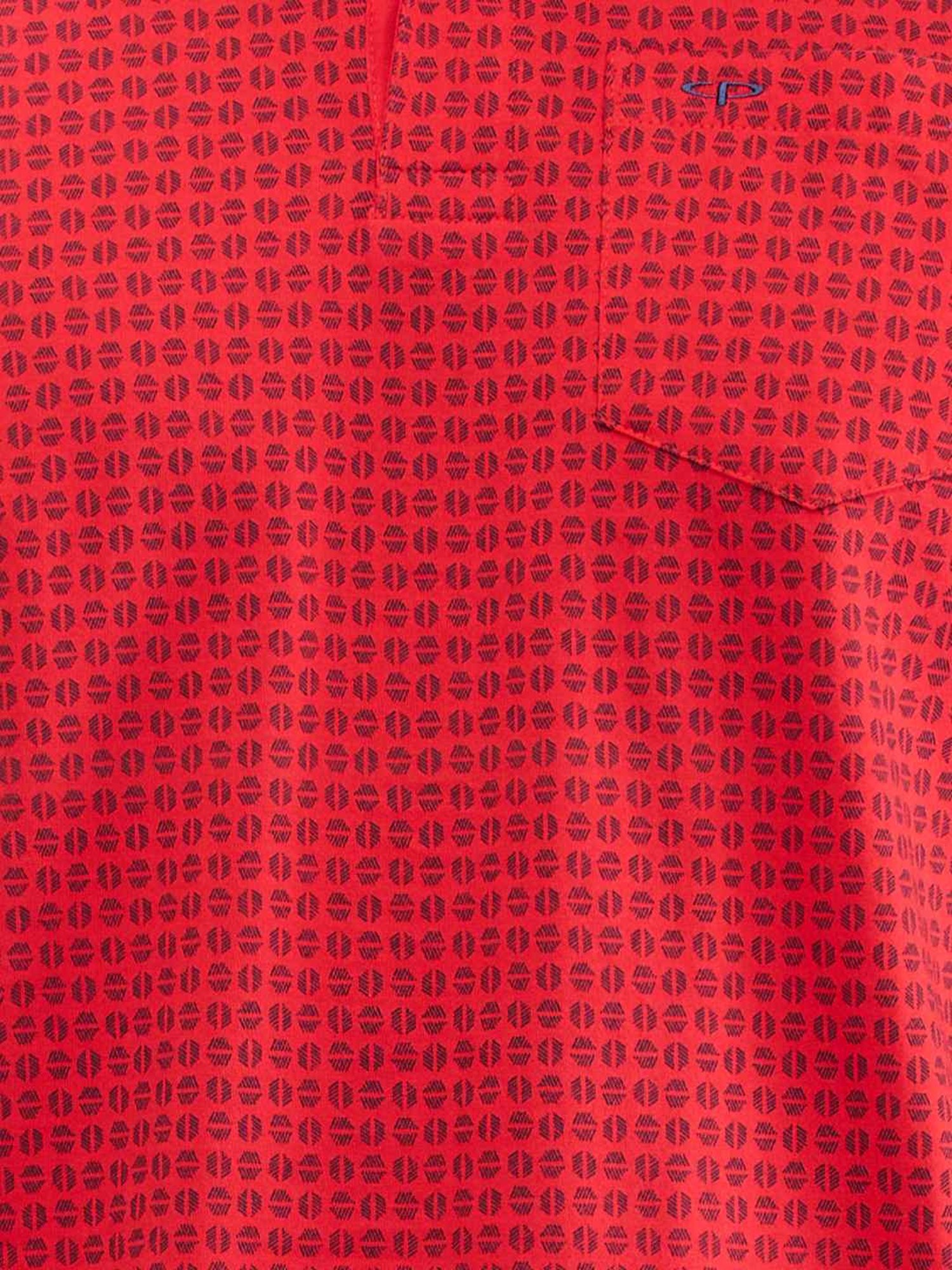 Colorplus Red Classic Fit Printed Polo T-Shirt